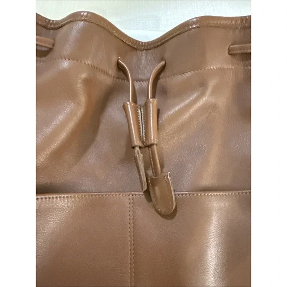 Vintage Coach 4151 Cowhide Drawstring Bucket Bag Brown Soft Leather Crossbody - Picture 12 of 12